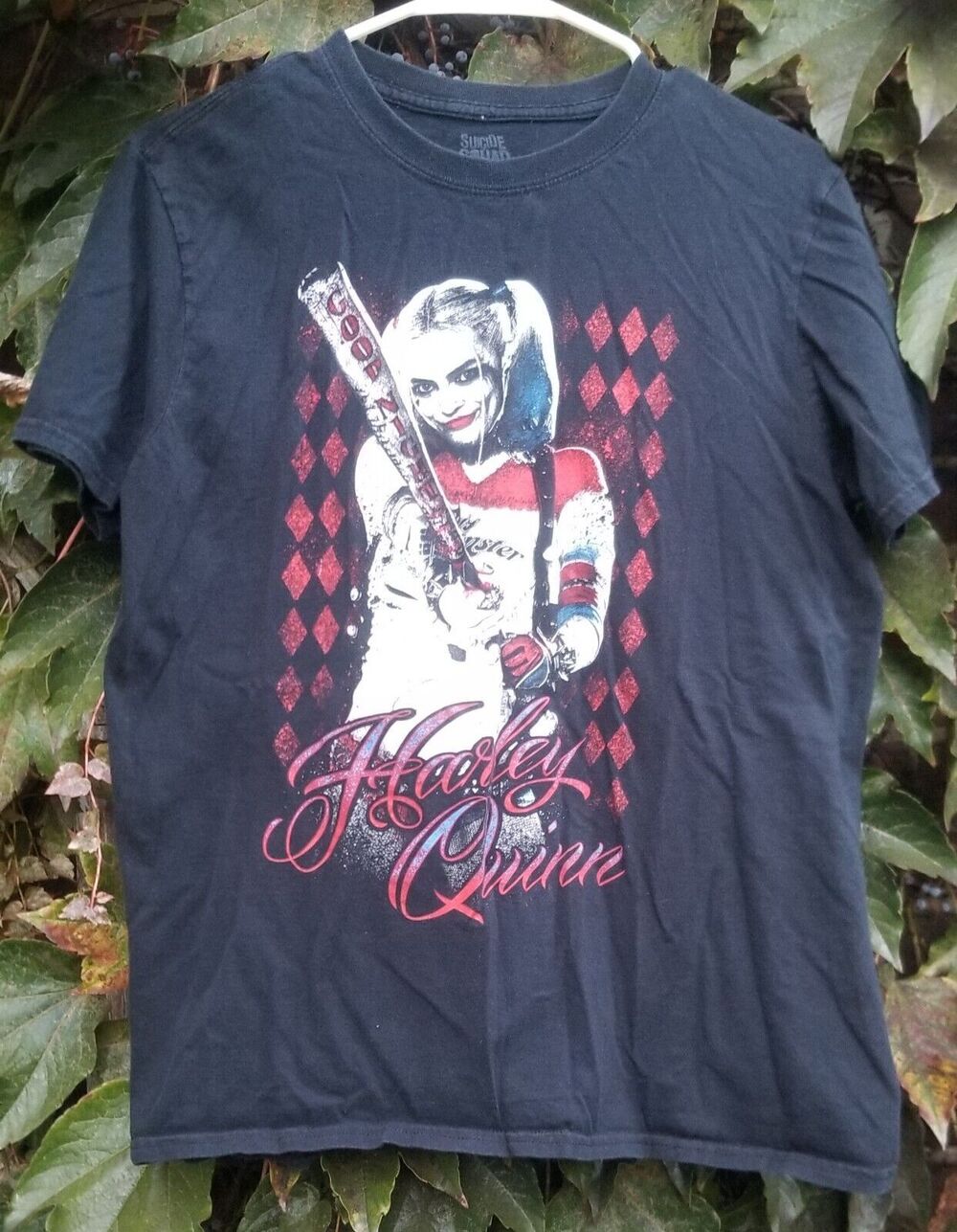 Suicide Squad Harley Quinn Good Night Margot Robbie Black T-Shirt Size M